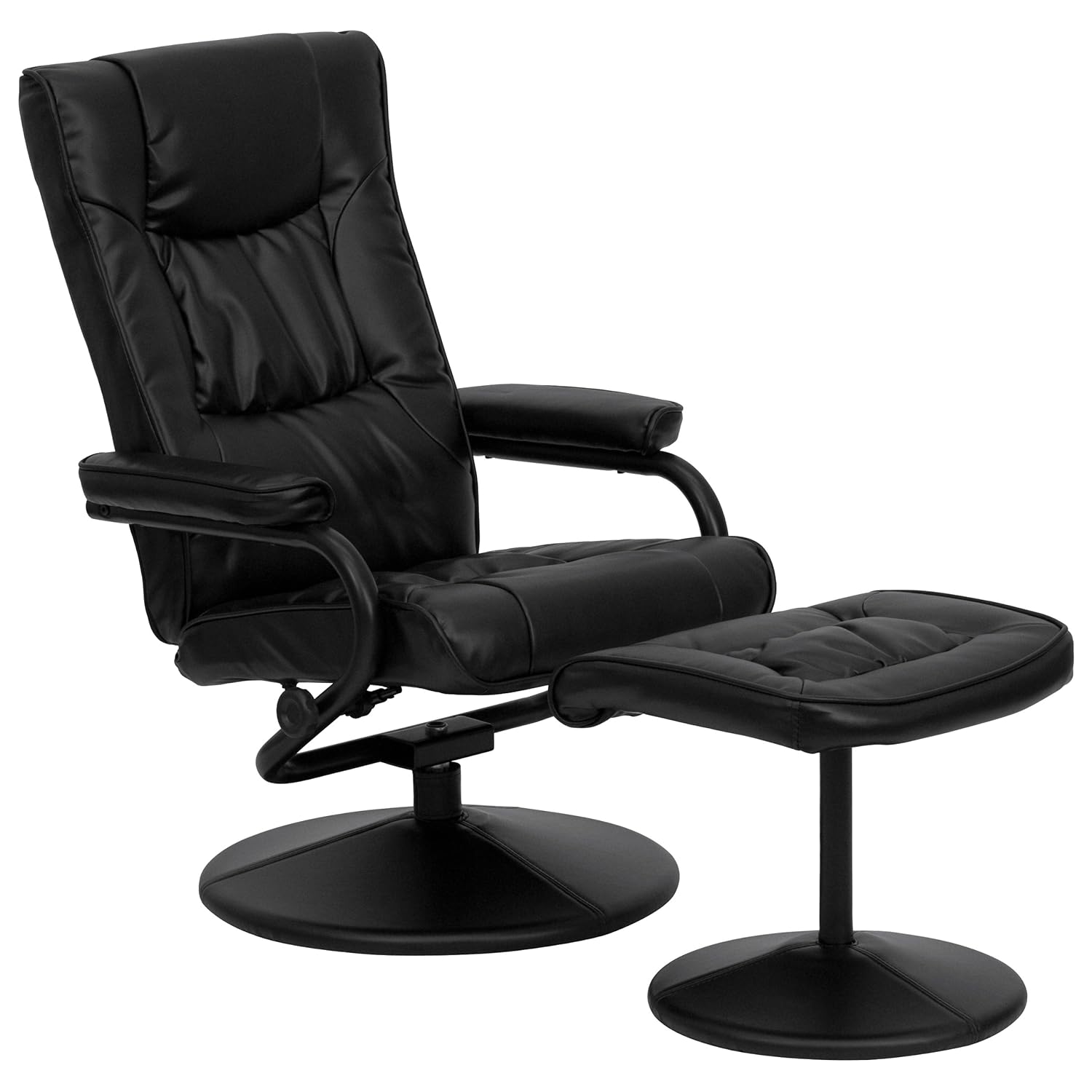 Flash Furniture Contemporary Black Leather Soft Recliner Image