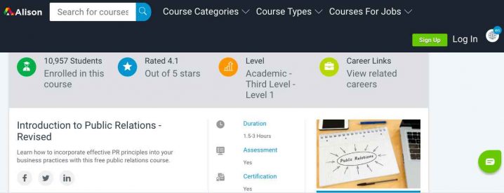 Alison Introduction to PR Course Screenshot Image