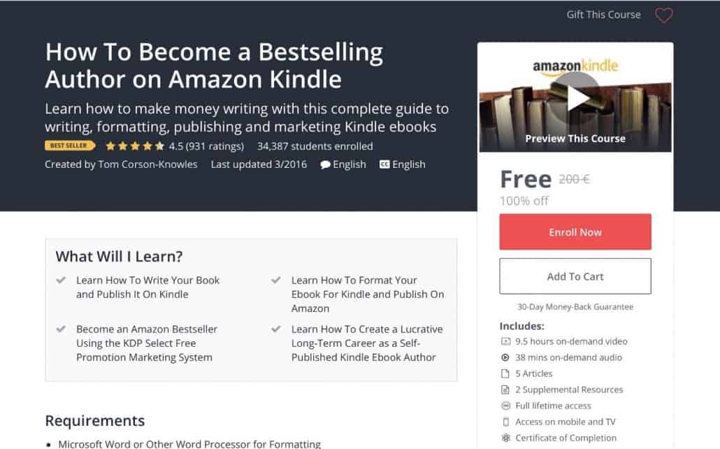 become a bestselling author on kindle online self publishing course