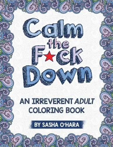 calm the f down adult coloring book image