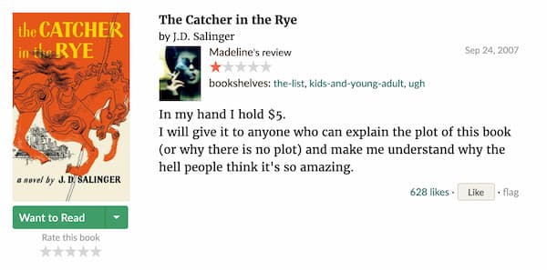 catcher in the rye funny review