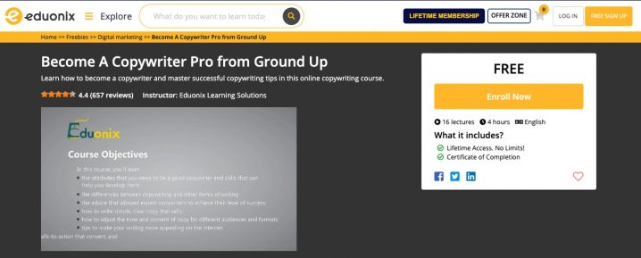 Eduonix Become a Copywriter Screenshot image