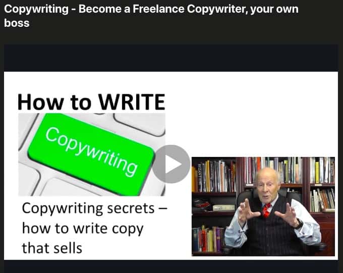 Become a Freelance Copywriter Udemy Screenshot Image