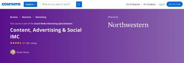 Coursera Content and Advertising Course Screenshot Image