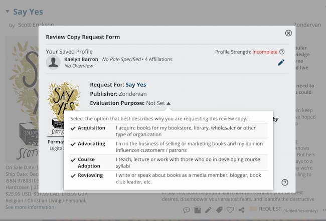 edelweiss request form image