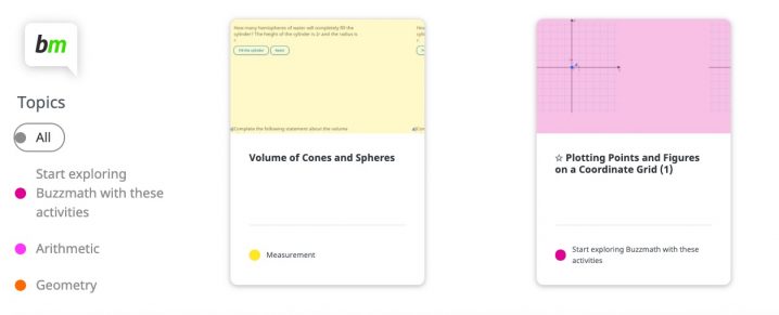 Buzzmath screenshot image