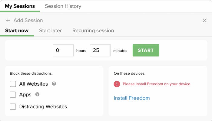 freedom app scheduling