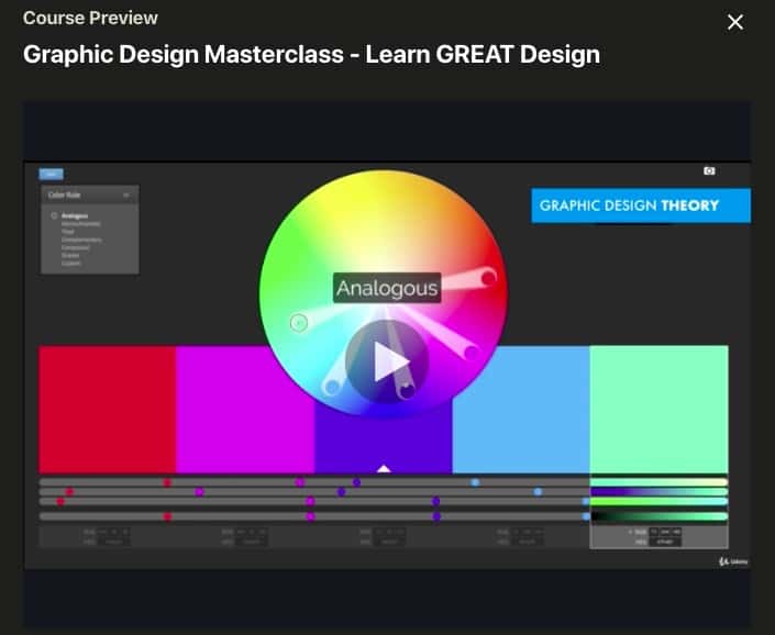 Udemy Graphic Design Masterclass Screenshot Image