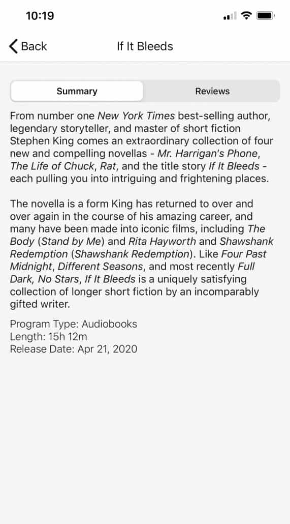 audible book description sample