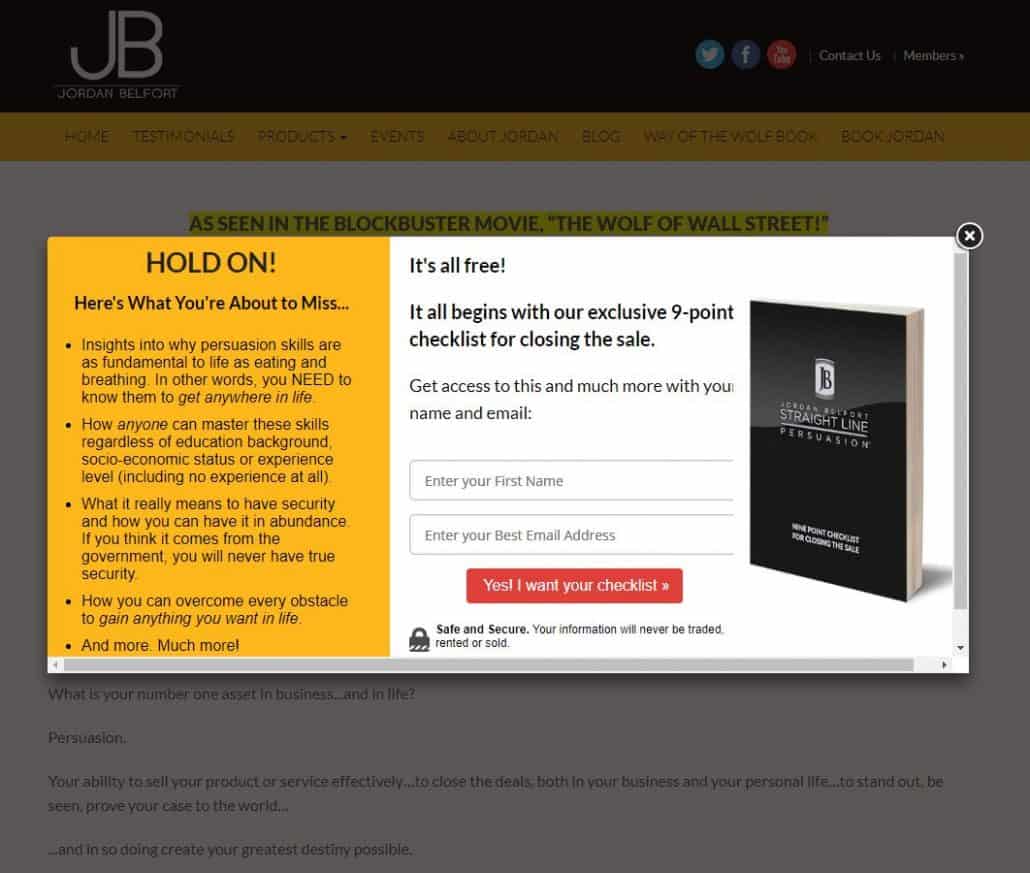 Best Author Squeeze Pages - Jordan Belfort image