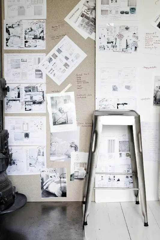 magnetic paint wall for inspiration and notes
