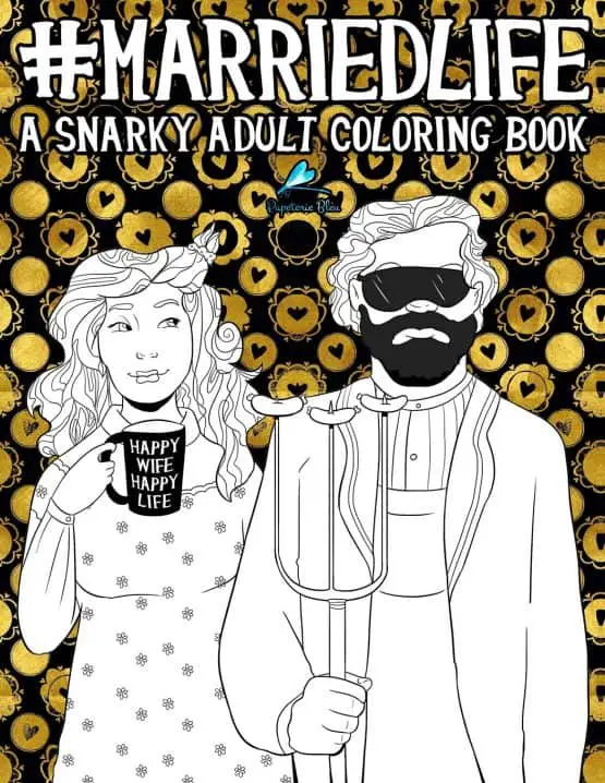 married life snarky coloring book image