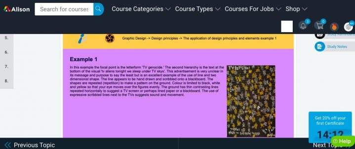 Alison online graphic design course image