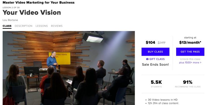 CreativeLive Video Marketing Screenshot Image