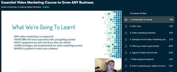 Essential video marketing course screenshot image