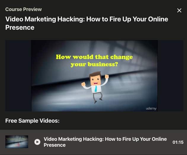Udemy Video Marketing Hacking Screenshot Image