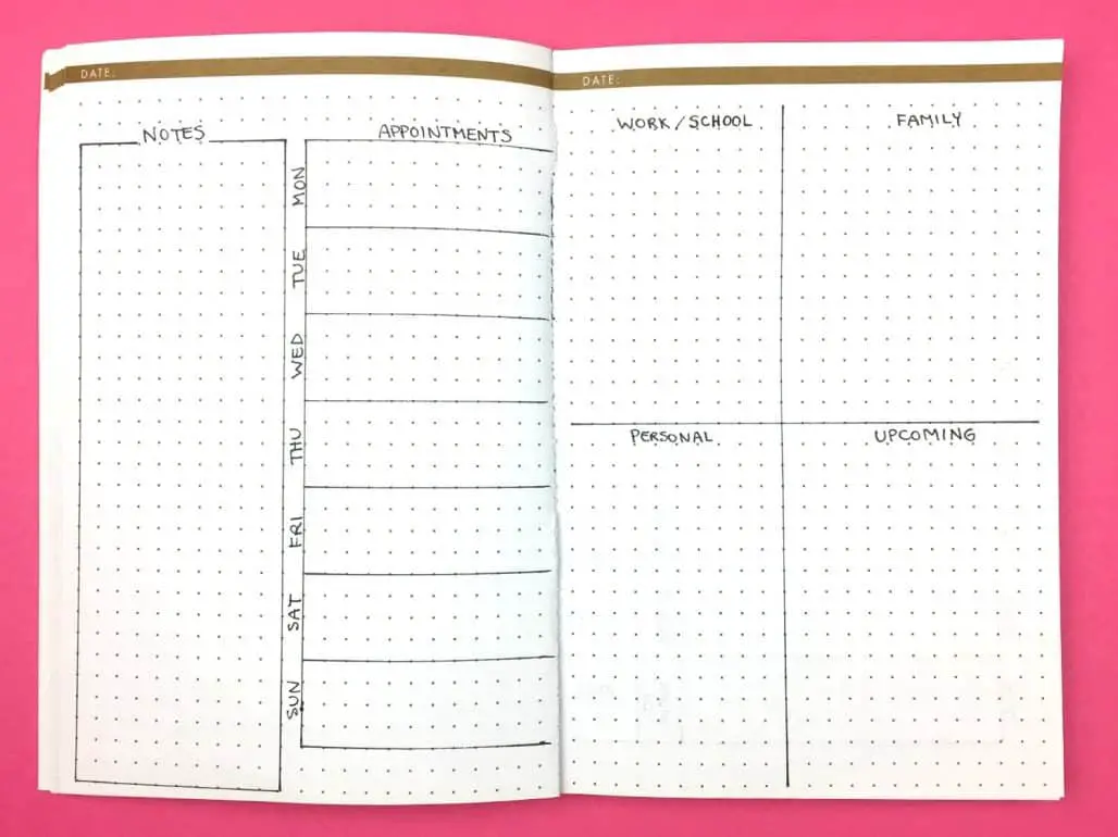 Megan at Page Flutter bullet journal layout
