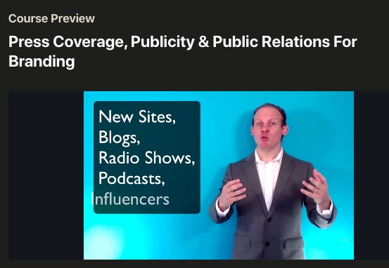 Udemy Press Coverage Publicity and PR Course Screenshot Image