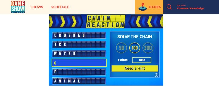 chain reaction word game