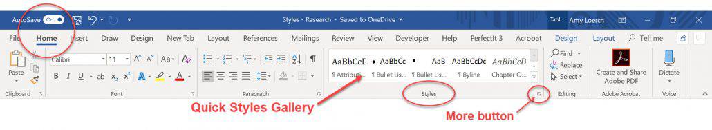 Styles Panel in Word