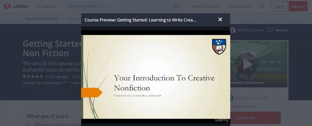 Getting Started: Learning to Write Creative Non Fiction Image