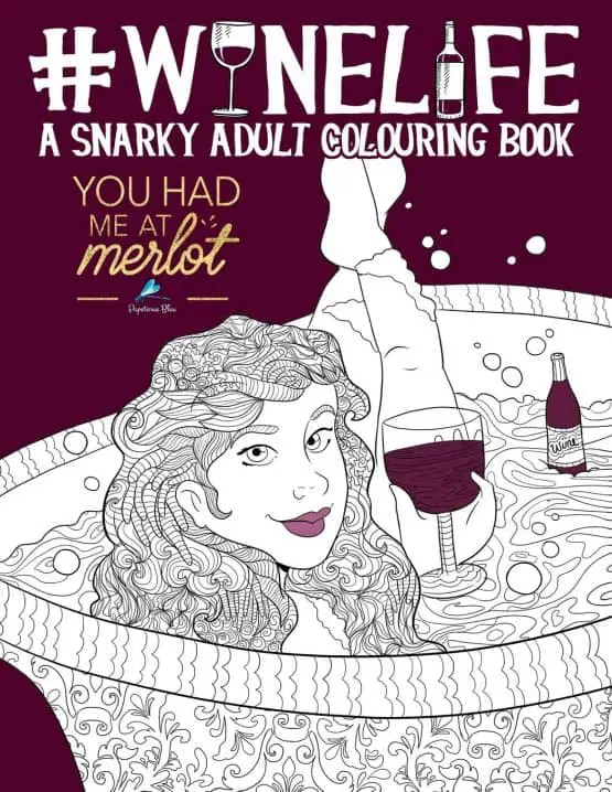 wine coloring book image