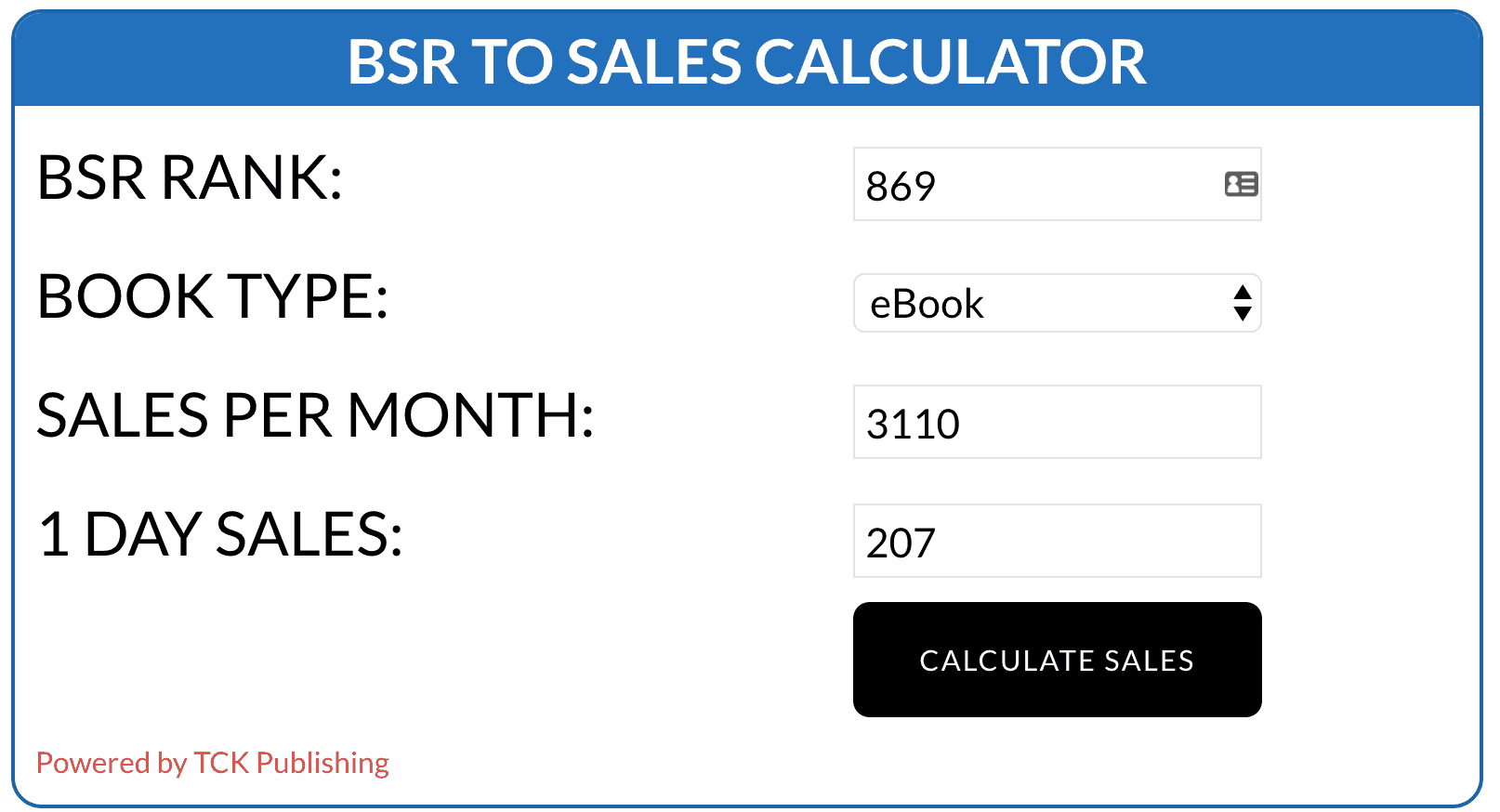 Amazon book sales calculator tool image