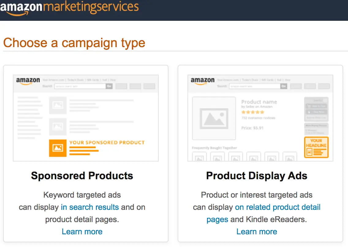 Amazon Sponsored products ads vs product display ads