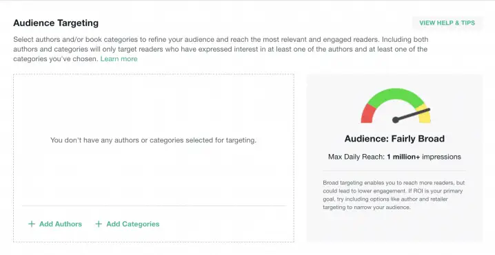 audience targeting for bookbub ads