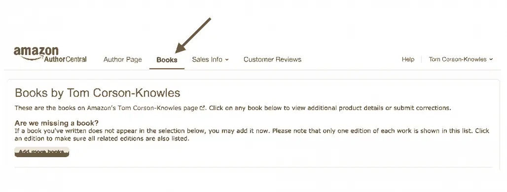 Author Central claiming a book