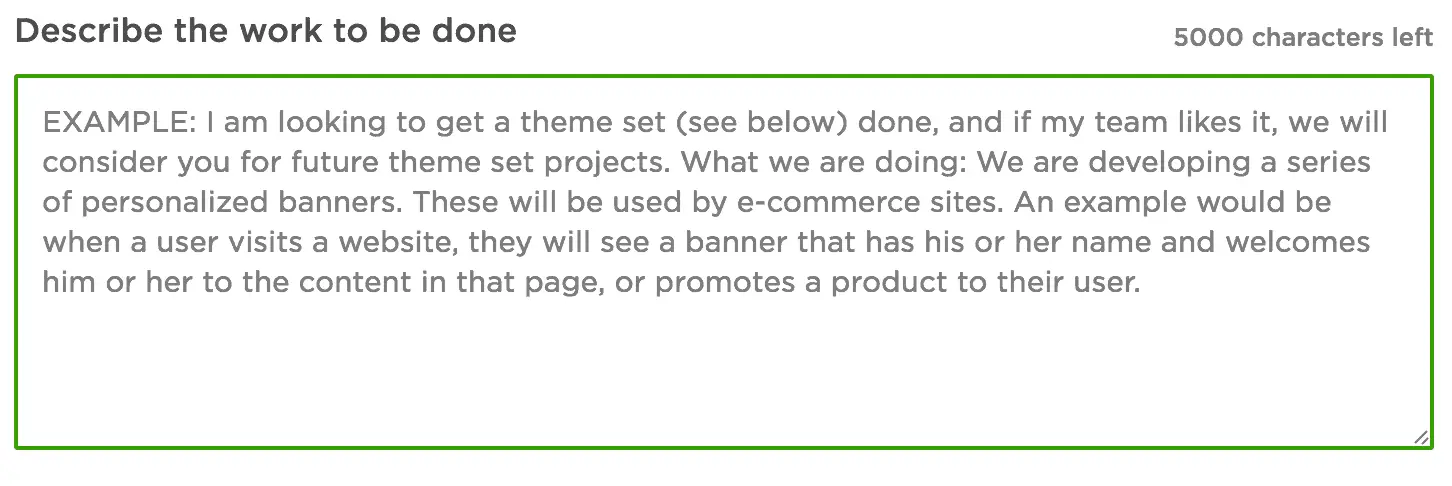 Describe Work Needed for Upwork Job Posting