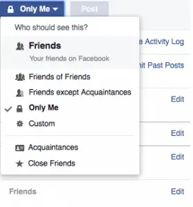 FB Privacy Settings image