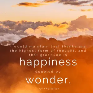 GK Chesterton gratitude is happiness