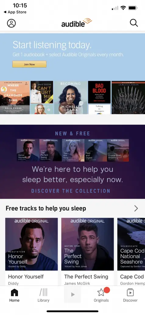 audible home screen image