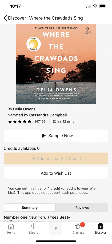 audible app screenshot