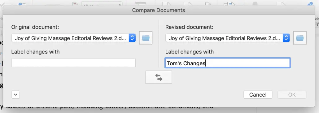 ms word hacks compare documents