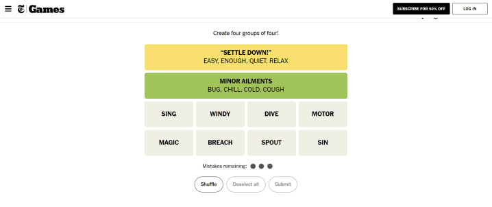 connections word game
