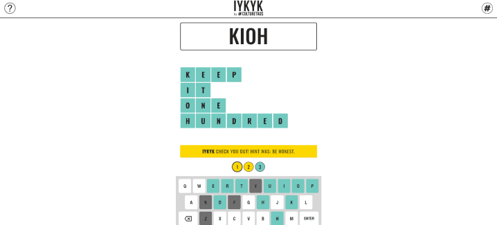 IFYYK word game