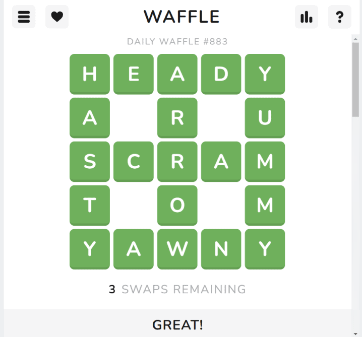 waffle word game